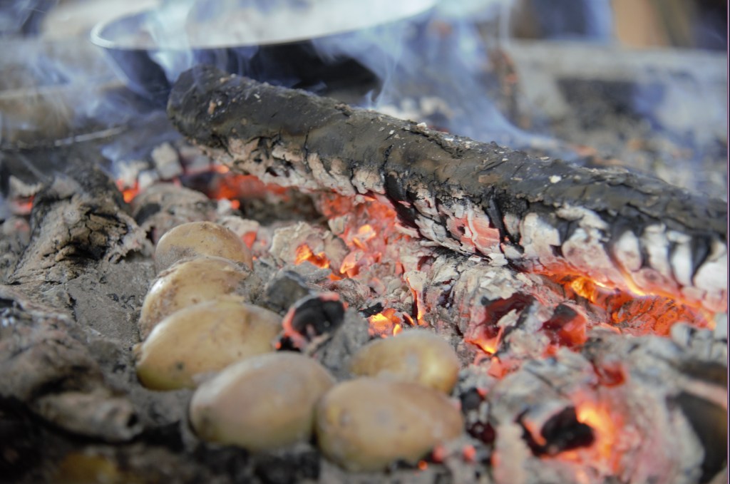 Potatoes on fire